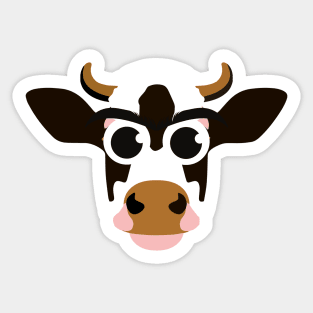 Cow With Daisy Magnets stickers Sticker